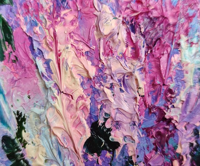 ロシア ラベンダーの油絵 ラベンダーの小さなアート 野の花の絵 花の