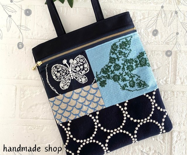 ミナペルホネン パッチワーク 刺繍 バッグ minaperhonen ユーカリの実