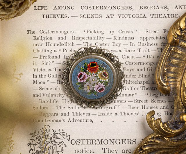 送料無料】台湾 イタリアンアンティーク マイクロモザイク伝統工芸