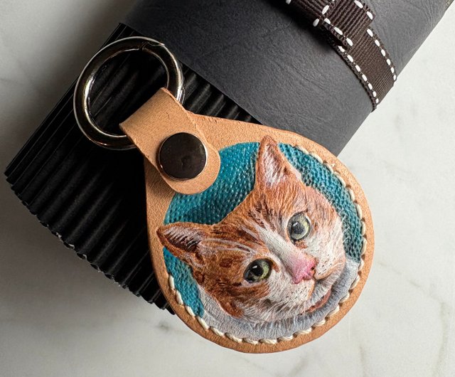 送料無料】台湾 レザーカービング/ペット/AirTagケース/オーダーメイド