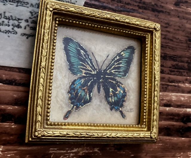 アゲハ蝶の絵, ミヤマカラスアゲハ,蝴蝶,仿古風格,繪畫,古董 Atelier