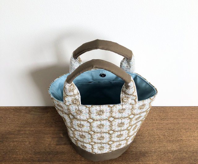 受注製作 Dカン付きバケツ型トートバッグ ミナペルホネン アネモネ