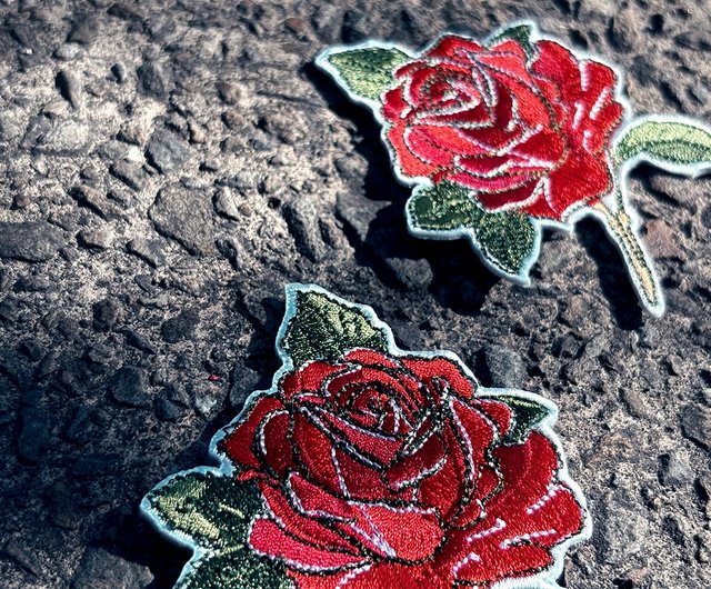 台湾 【刺繍ワッペン】フラワーシリーズ - ローズ 薔薇 ICONA - Pinkoi