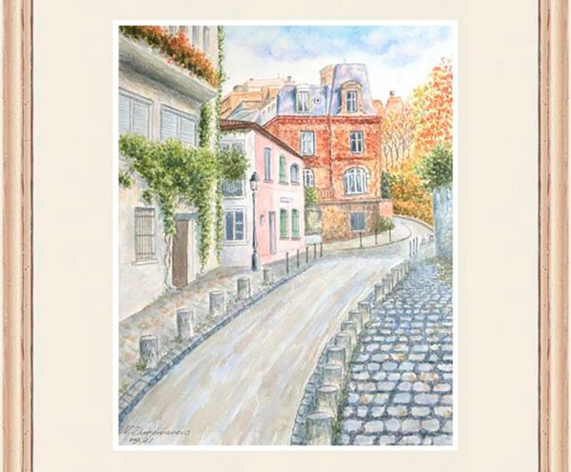 送料無料】ロシア パリ モンマルトル 絵画 オリジナル アート フランス