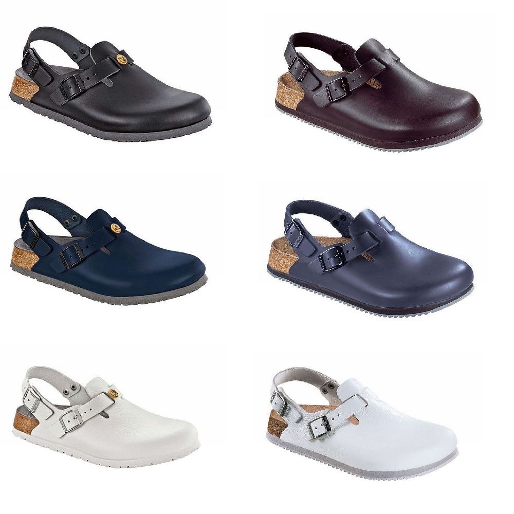 Birkenstock Tokio Tokyo Leather Work Shoes Clogs Super Grip unisex