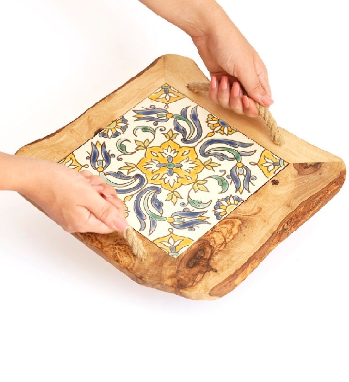 Ceramic Tile Tray With Rope Handles | Marketplace | 1800Flowers