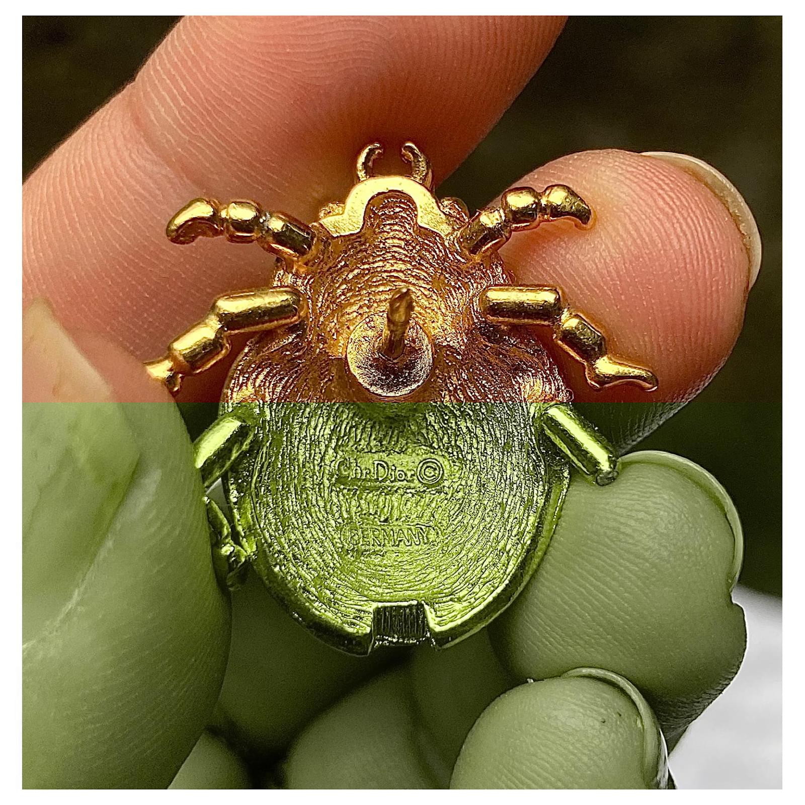 Christian Dior Magnificent Dior ladybug pin brooch Red Gold