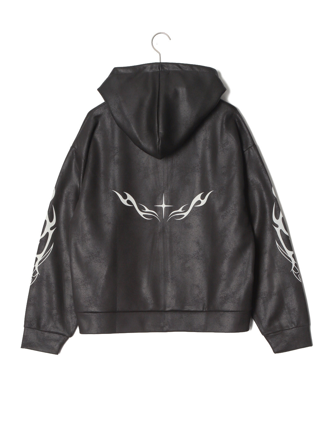 9090×Ed Hardy フェイクレザージャケット 黒 9090×Ed Hardy フェイク