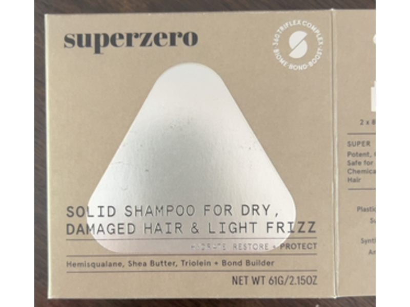 Super Zero Solid Shampoo Bar for Dry, Damaged Hair & Light Frizz