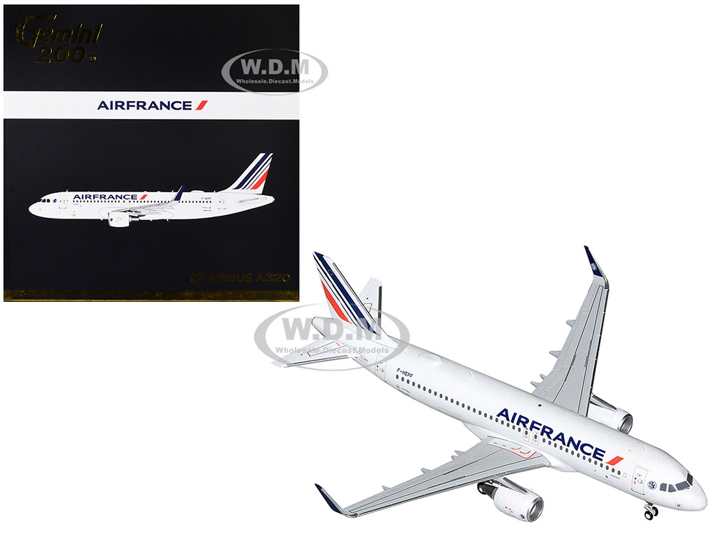 Airbus A320 Commercial Aircraft Air France White with Tail Stripes