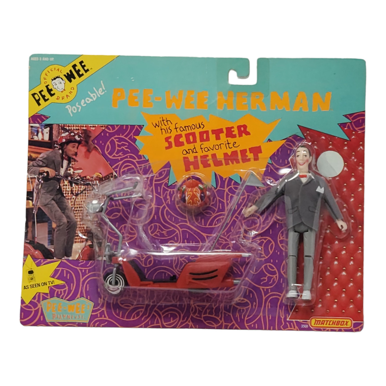 Vintage 1988 Matchbox Pee-Wee Herman Action Figure Set with