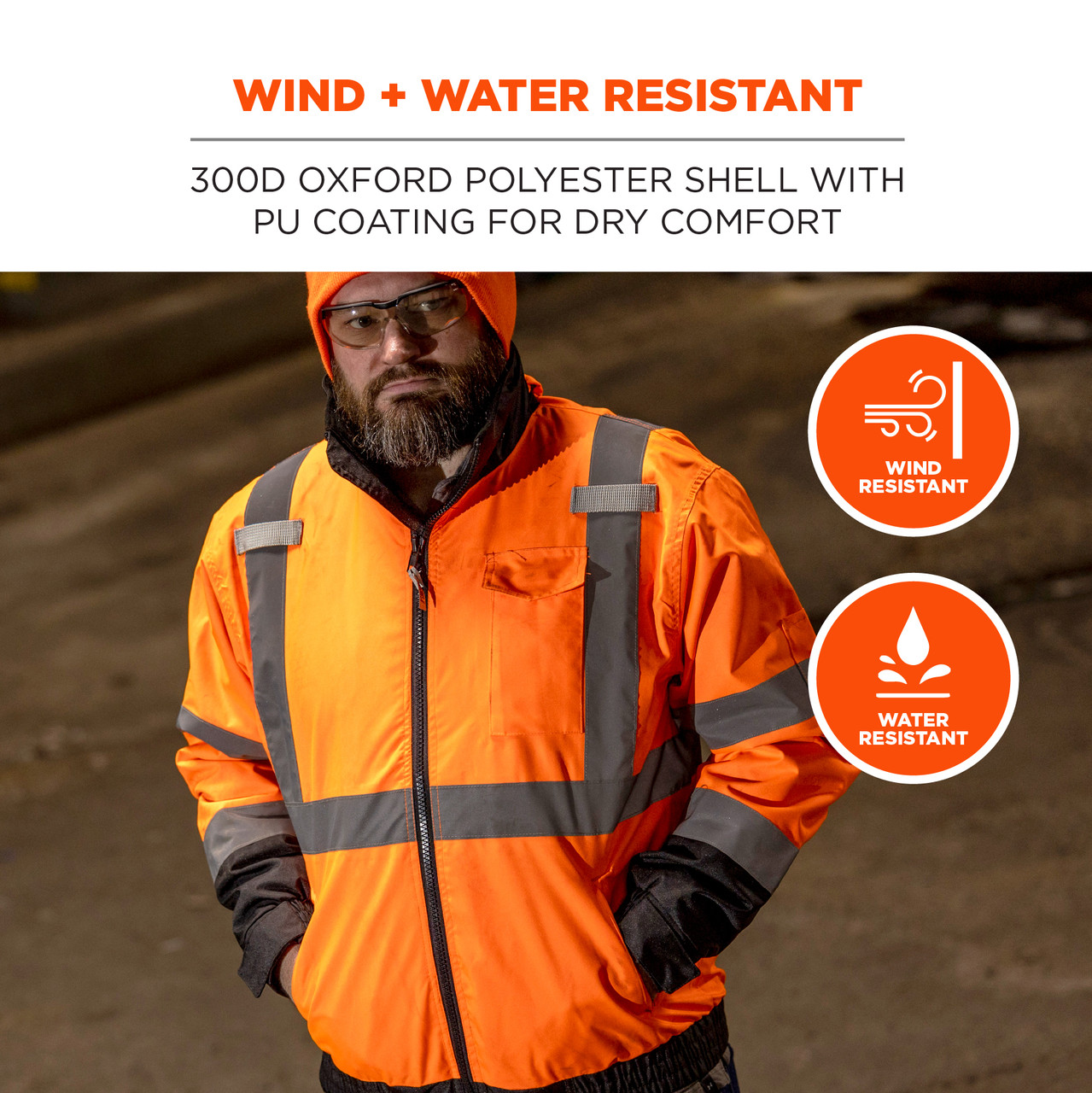 Ergodyne GloWear 8379 3-in-1 Hi-Vis Winter Bomber Jacket - Type R