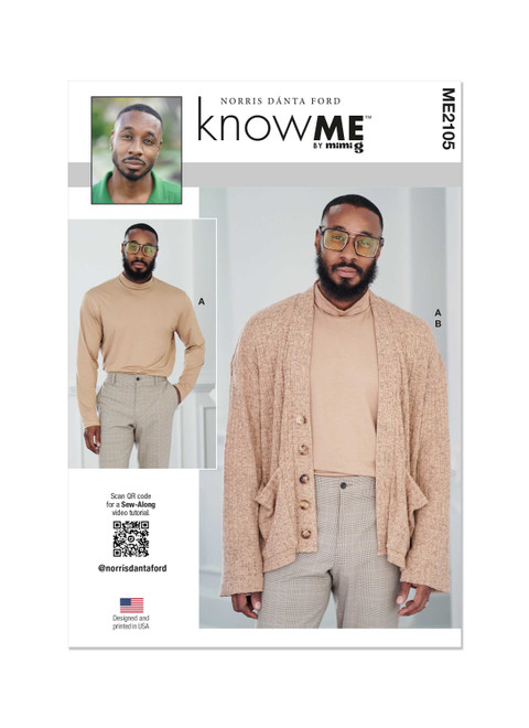 ME2105 | Men's Knit Turtleneck and Cardigan by Norris Dánta Ford