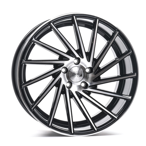 Axe Zx1 Wheels Rims 18x8 5x120 Black And Polished Face 40mm