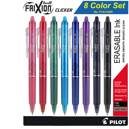 Pilot 11336 FriXion Clicker 07 Retractable Erasable Gel Ink Pens
