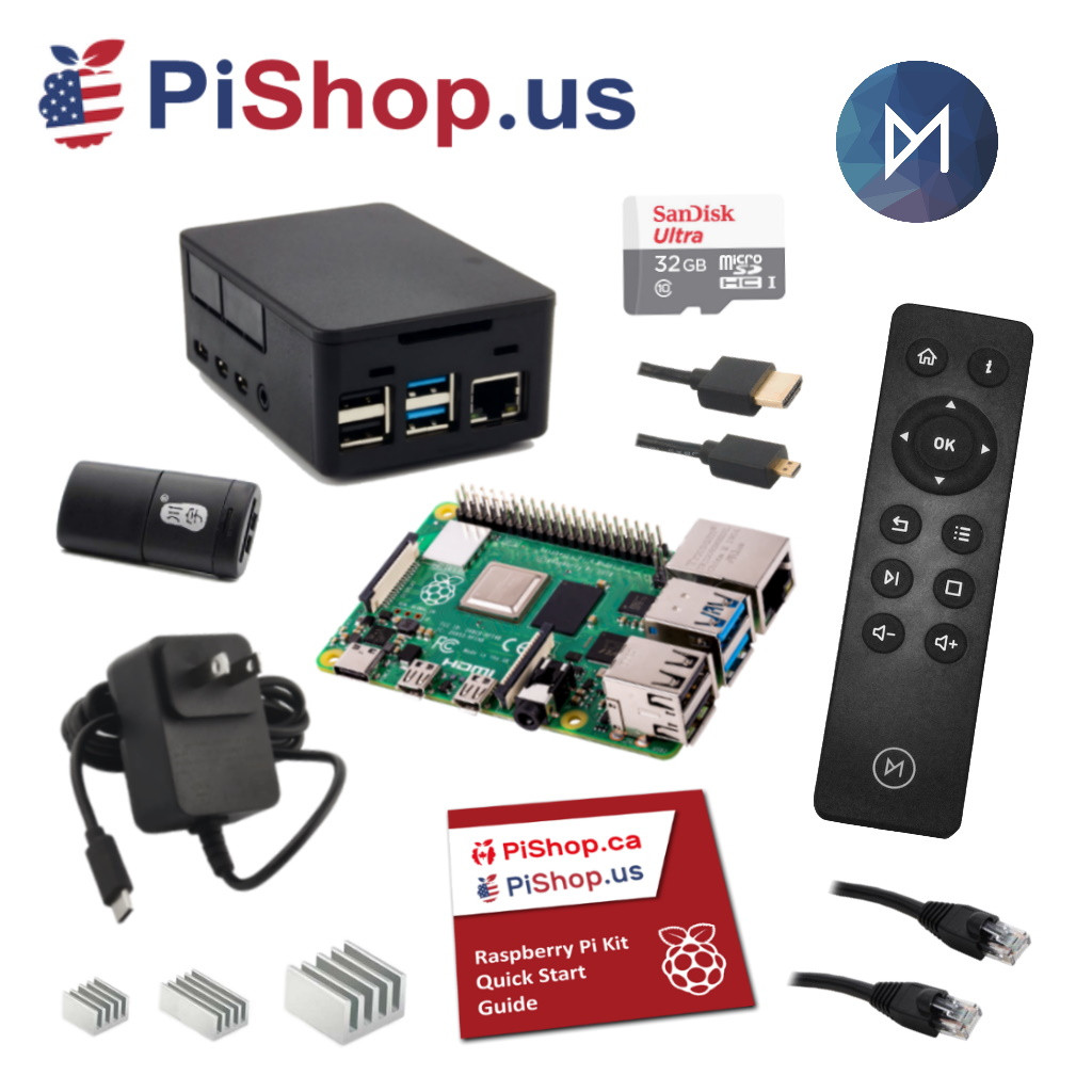 Raspberry Pi 4B - Media Center Kit - 2GB - PiShop.us
