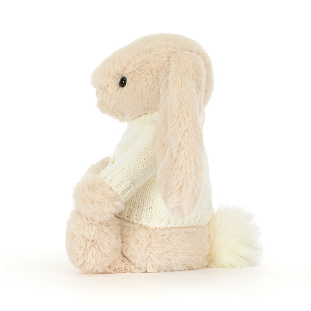Bashful Luxe Bunny Willow with Personalized Cream Jumper
