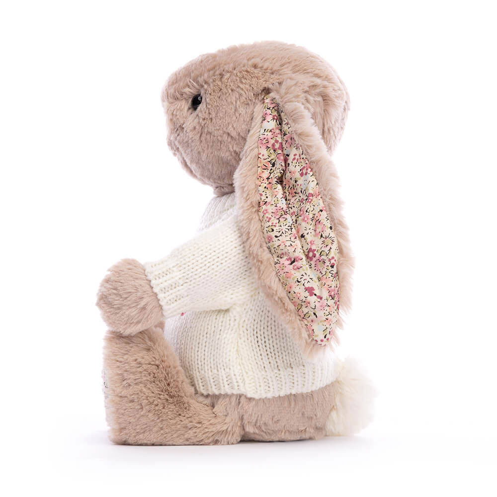 Blossom Bea Beige Bunny with Personalized Cream Jumper - Official