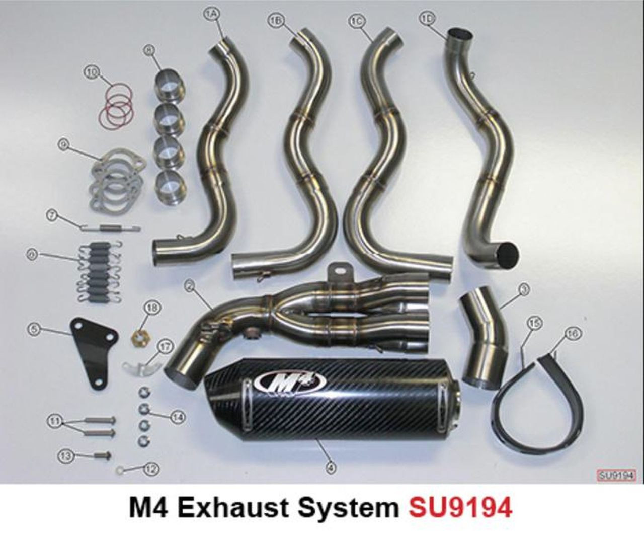 M4 Su9194 Full Exhaust System Street Slayer Carbon Fiber Cf