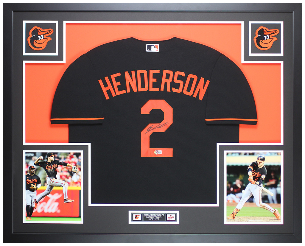 Gunnar Henderson Autographed and Framed Baltimore Orioles Jersey