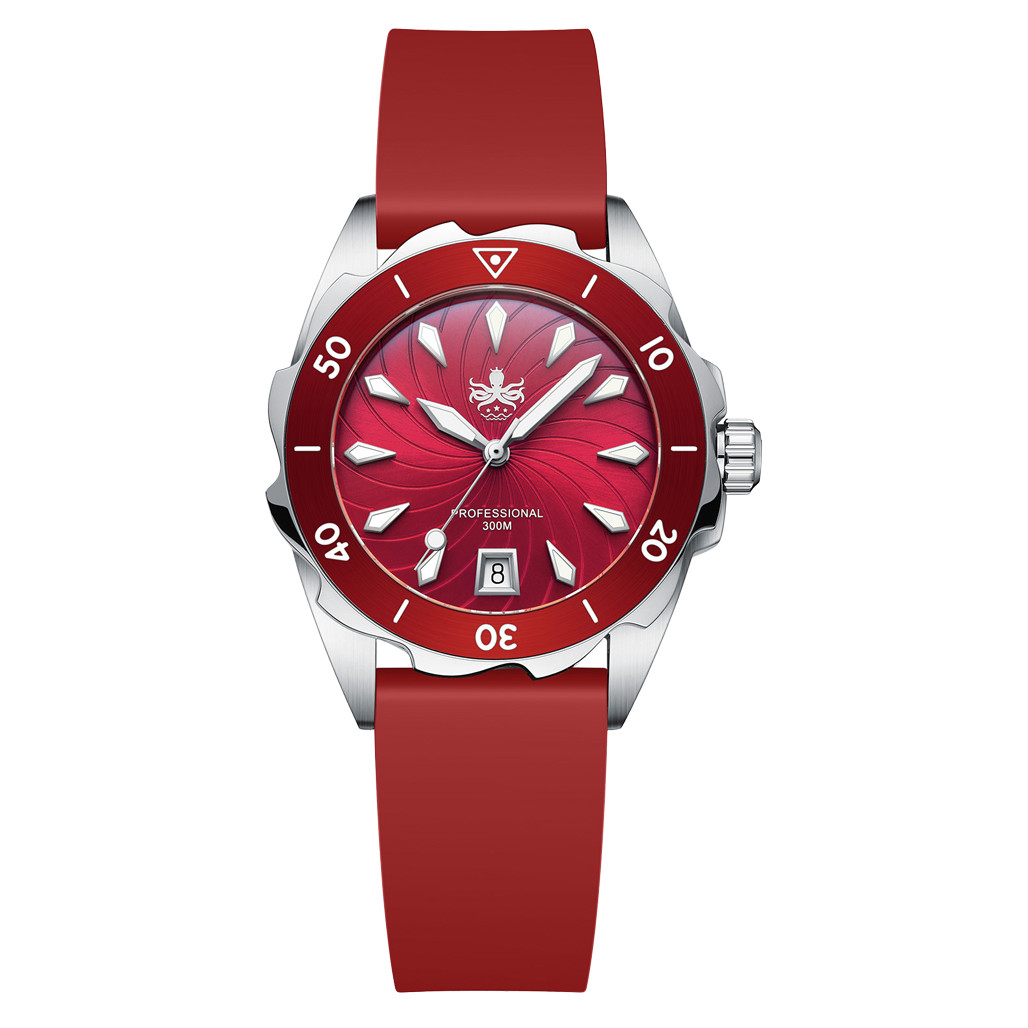 PHOIBOS Sea Nymph 300-Meter Swiss Quartz Dive Watch with Double