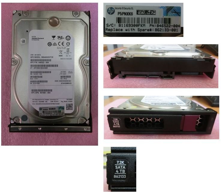 HPE 861683-B21 4TB 7200RPM 3.5in DS SATA 6G LP Midline G9 G10 HDD