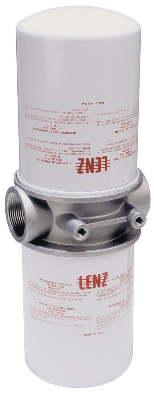 Lenz Double Spin-On Filter Assembly: 10 Micron,150 PSI, 100 GPM