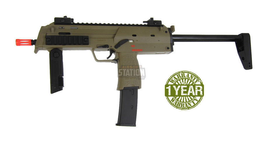 H&K MP7A1 Gas Blowback Airsoft Gun by KWA, Dark Earth/Tan