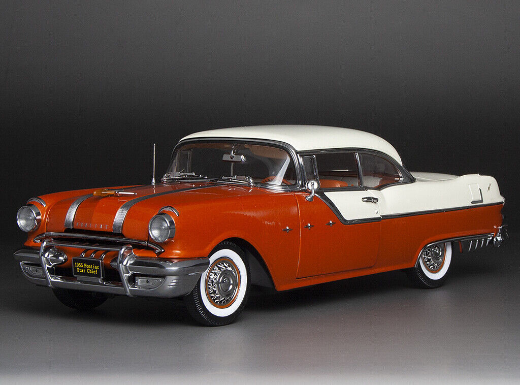 1/18 Sunstar 1955 Pontiac Star Chief (Maroon Red) Diecast Car