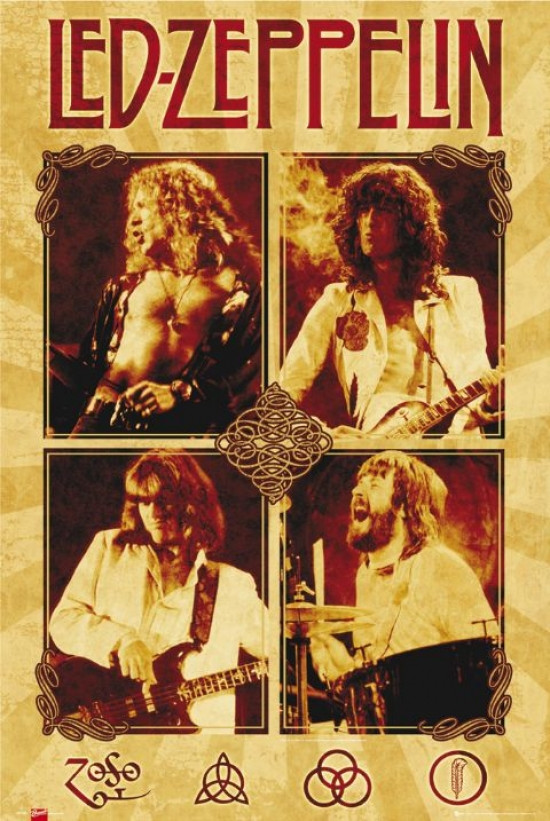 Led Zeppelin Quad Parchment Poster Poster Print - Item