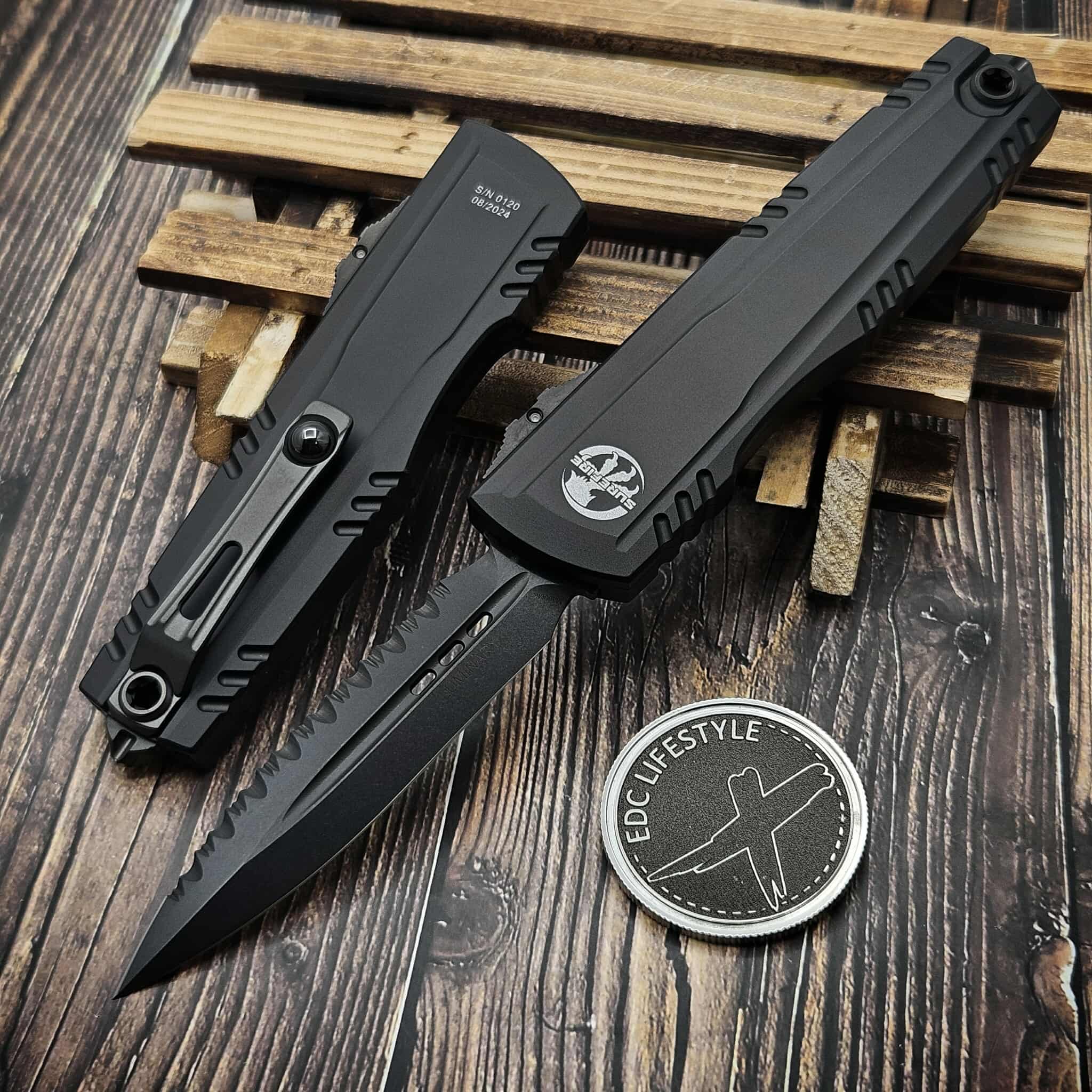 Microtech Knives Surefire DLC Luminary D/E Full Serrated ZBP 1270