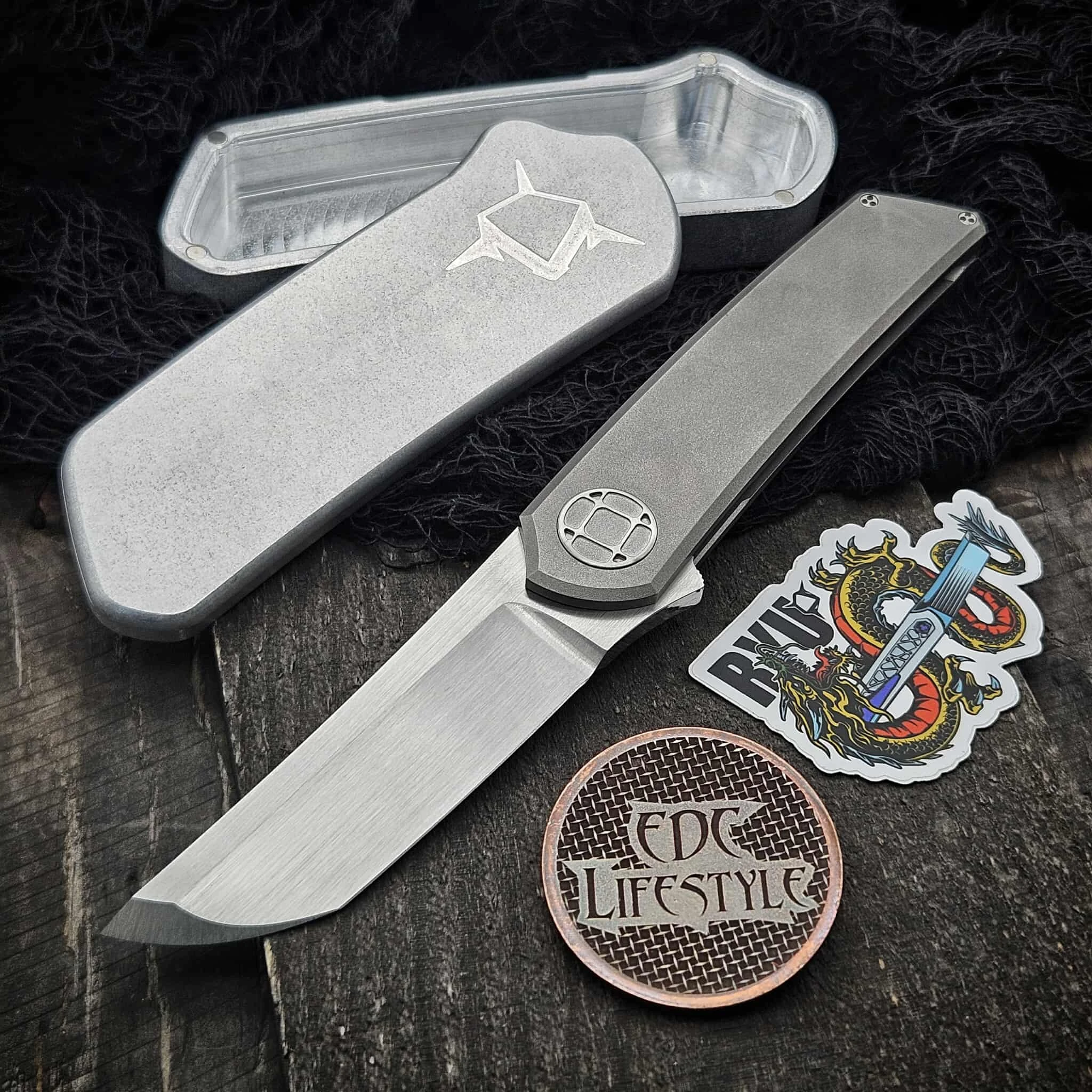 Sharknivco Ryu Bead Zirblast Titanium Hamadashi Tanto