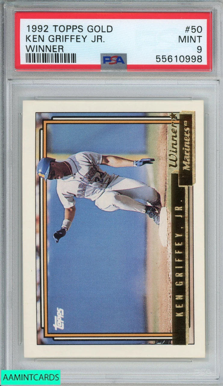 1992 TOPPS GOLD KEN GRIFFEY JR #50 WINNER SEATTLE MARINERS HOF PSA