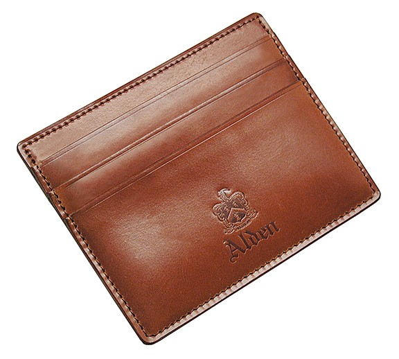 Alden Handmade Card Case in Genuine Horween Whiskey Shell Cordovan