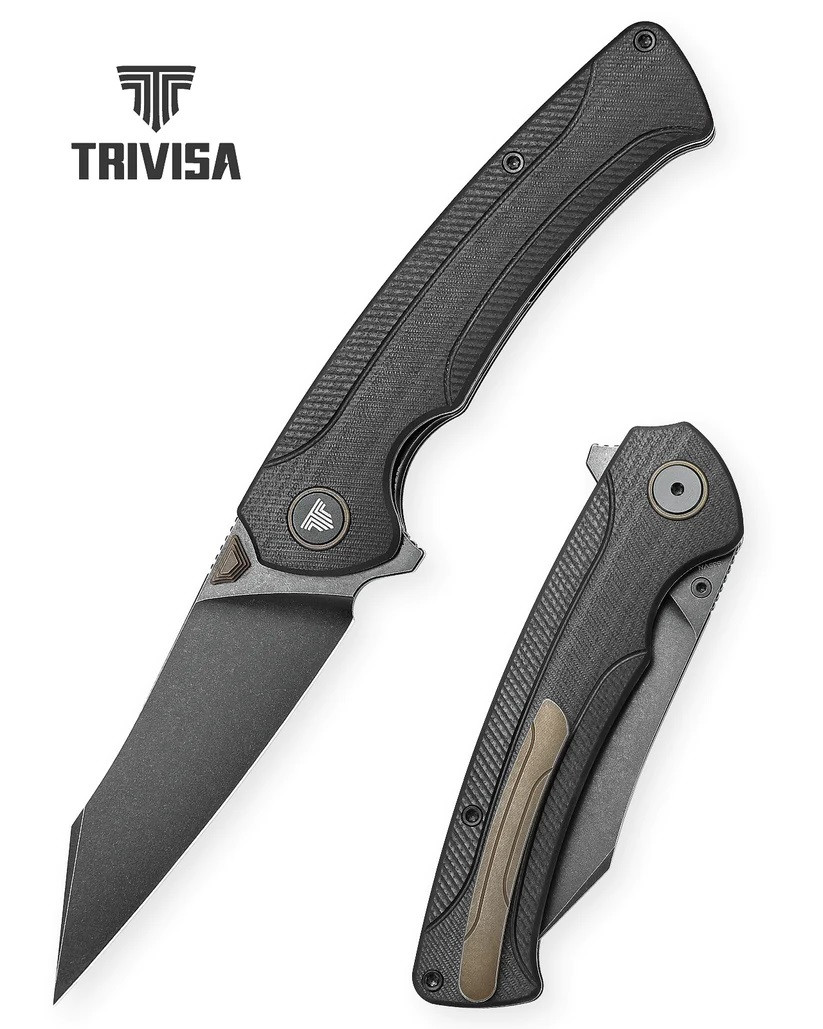 Trivisa Lynx-03B Folding Knife Black Titanium/G10 Handle S35VN