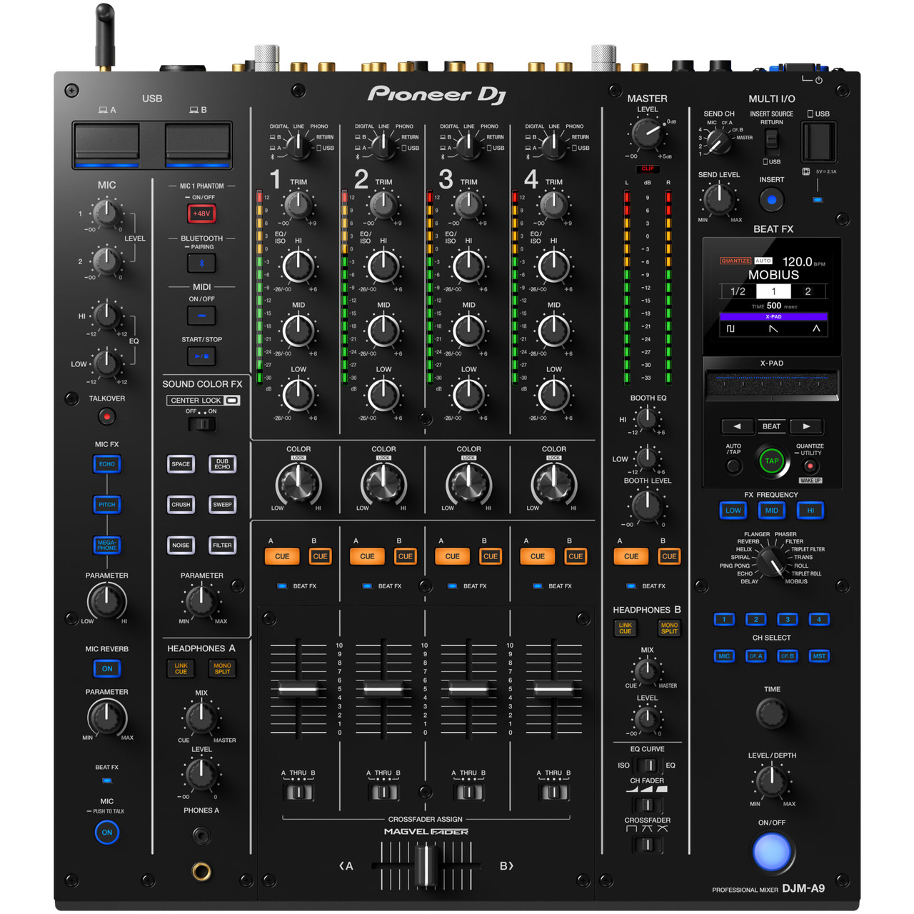 PIONEER DJ DJM-A9 4-channel professional DJ mixer (black) | EMI Audio