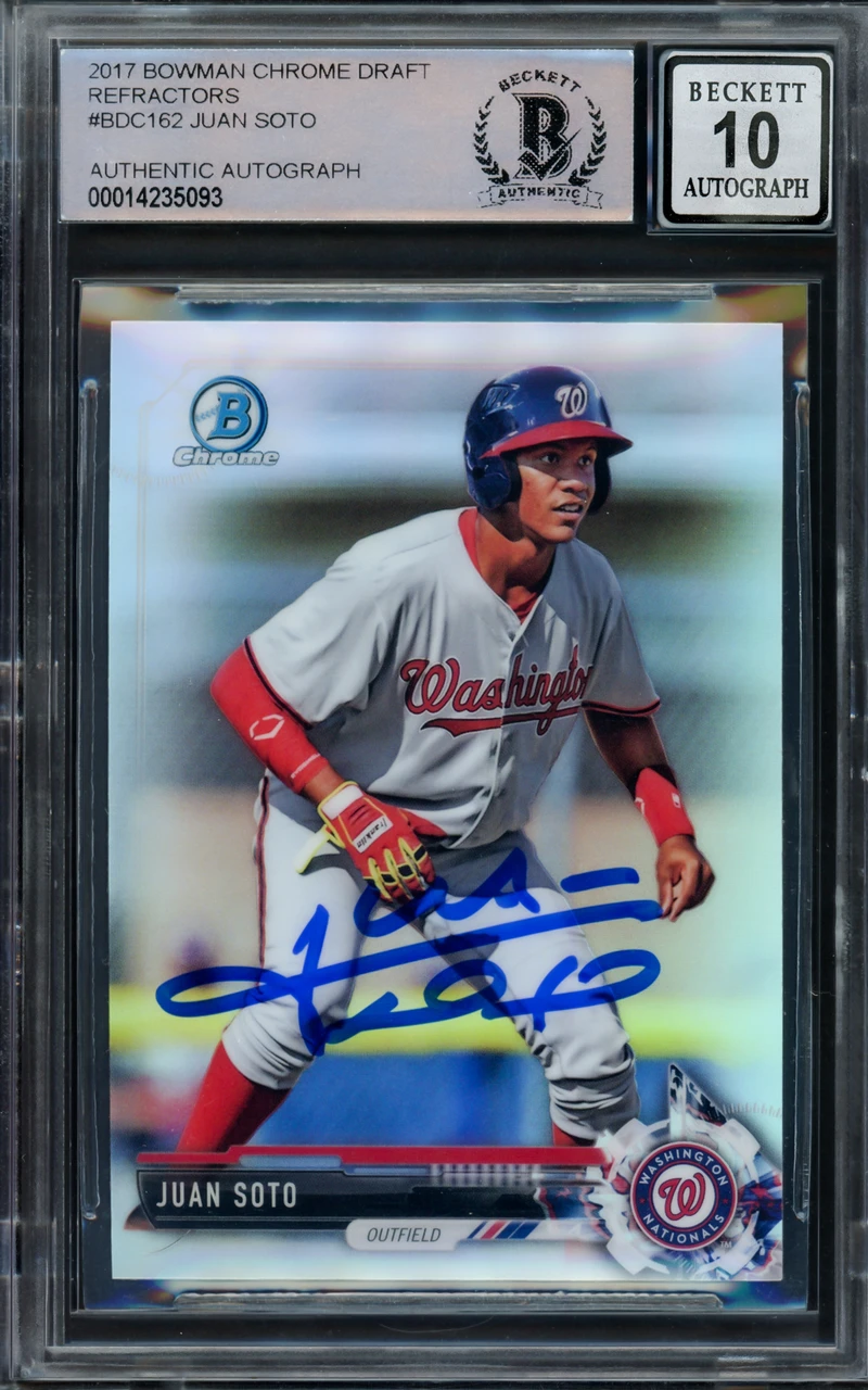 Juan Soto Autographed 2017 Bowman Chrome Draft Refractor Rookie