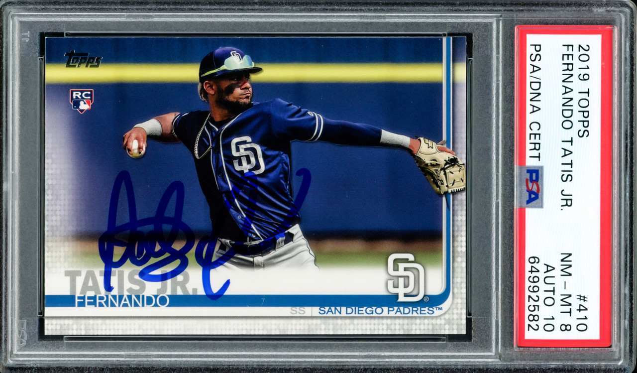 Fernando Tatis Jr. Autographed 2019 Topps Rookie Card #410 San