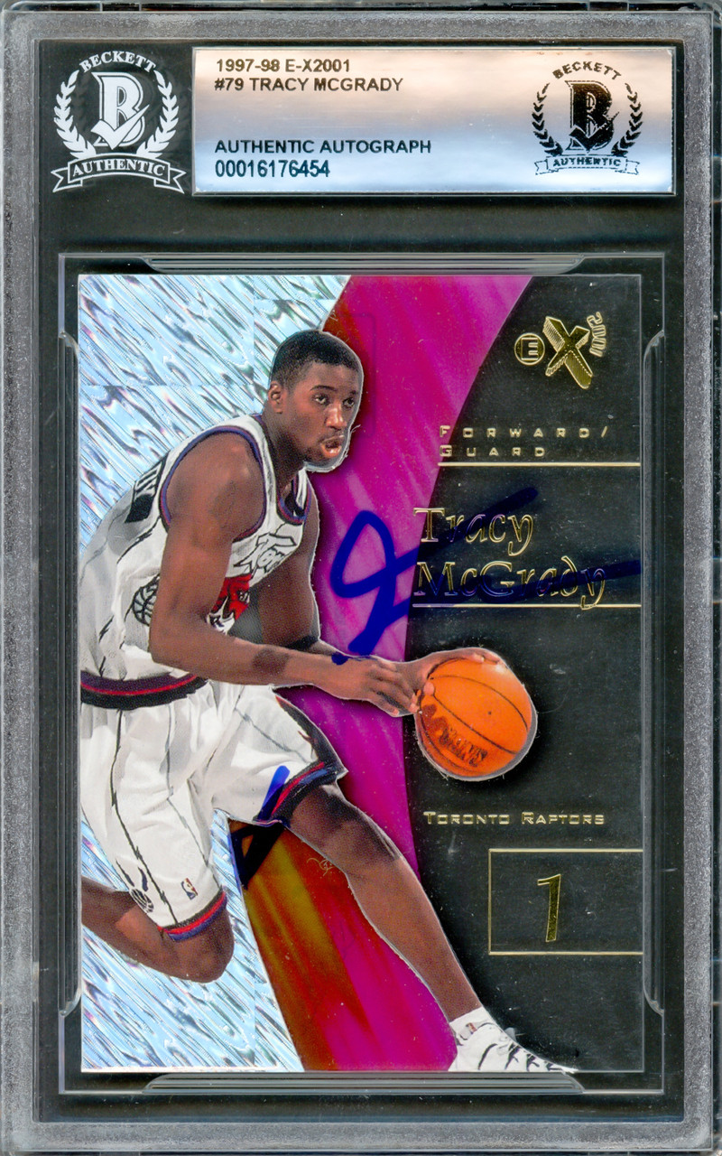 Tracy McGrady Autographed 1997-98 Skybox E-X2001 Rookie Card #79