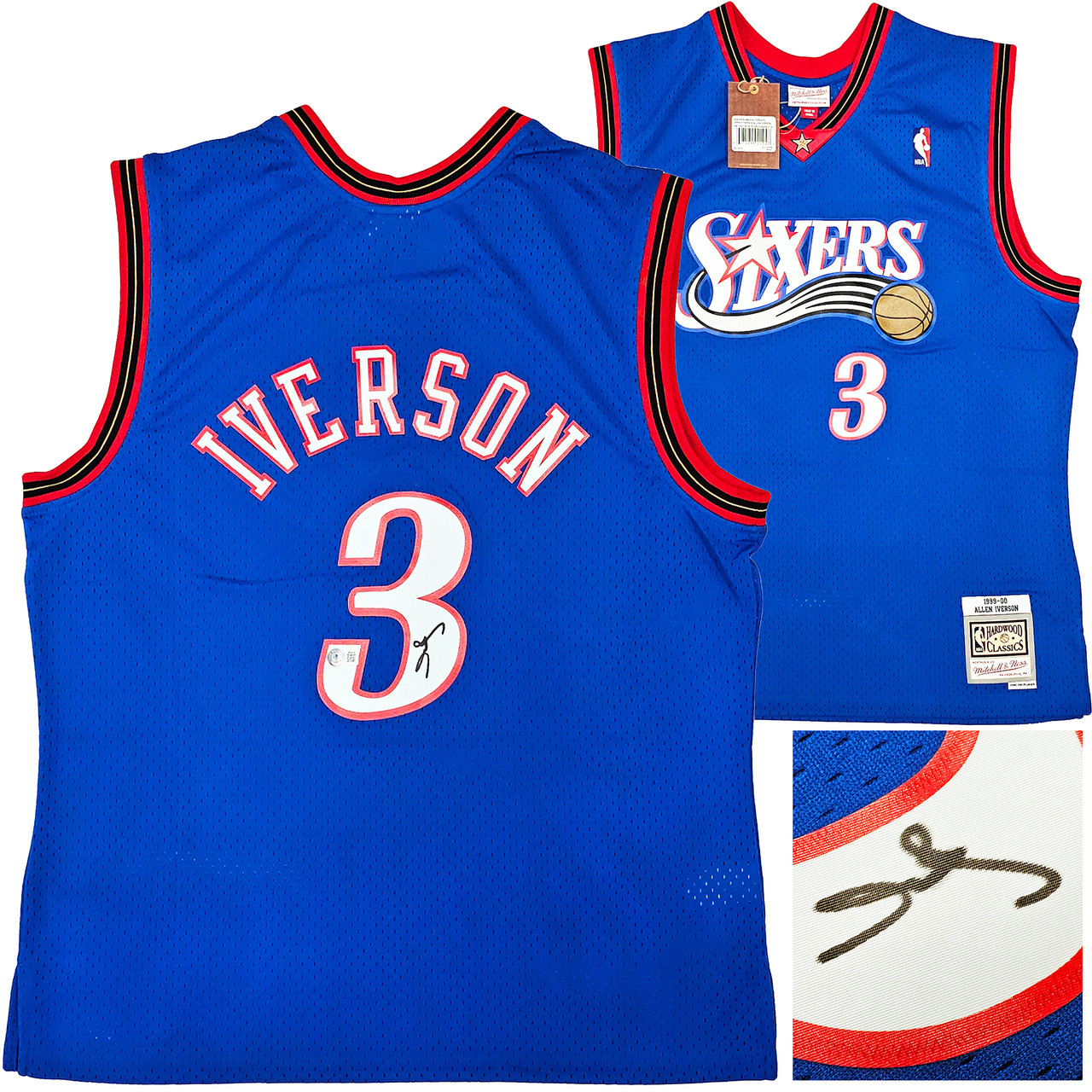 Philadelphia 76ers Allen Iverson Autographed Blue Authentic