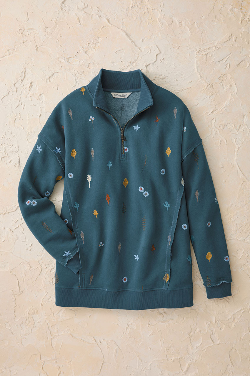Touch of Autumn Quarter Zip Sweatshirt - Coldwater Creek