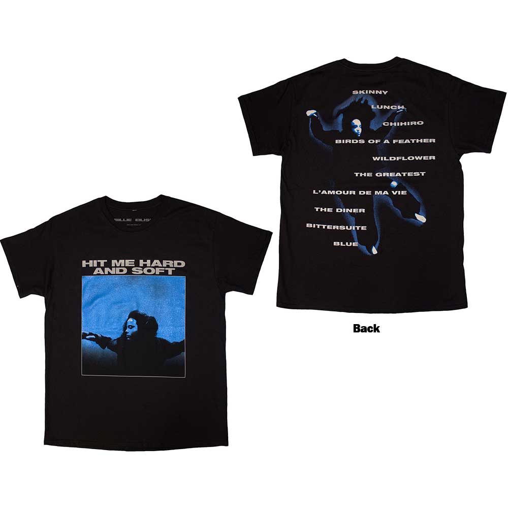 Billie Eilish Unisex T-Shirt Hit Me Hard And Soft Tracklist (Back