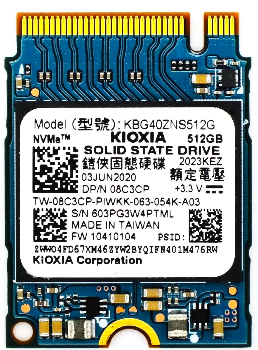 KBG40ZNS512G - 512GB PCIe NVMe M.2 2230 Gen3x4 Solid State SSD
