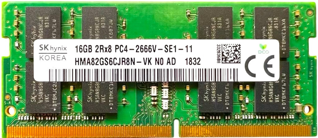 HMA82GS6DJR8N-VK - 16GB PC4-2666V / DDR4-2666 2Rx8 1.2V CL19 260