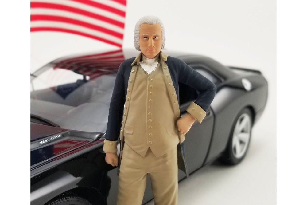 2010 Dodge Challenger SRT8 with George Washington Figurine and US