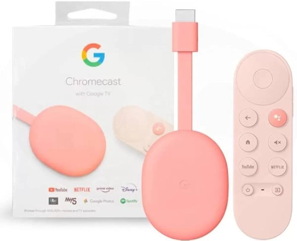 Google Chromecast with Google TV - 4k ,Sunrise Pink | Chromecast