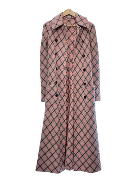 MIU MIU(ミュウミュウ) / ロングコート/36/ウール/ピンク/チェック