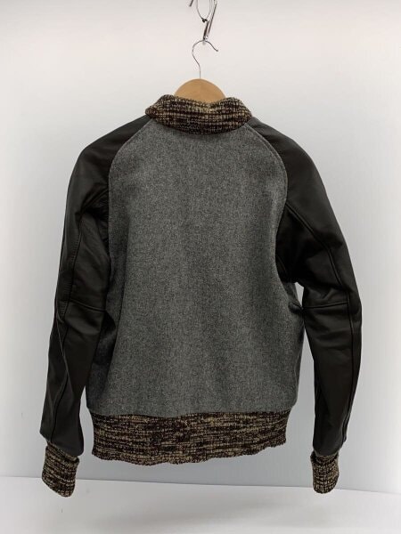 SKOOKUM(スクーカム) / USA製/袖レザー/スタジャン/36/ウール/GRY