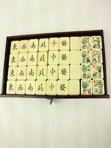 その他ブランド(ソノタブランド) / 麻雀牌/骨製竹背/唐木箱付 | 中古品