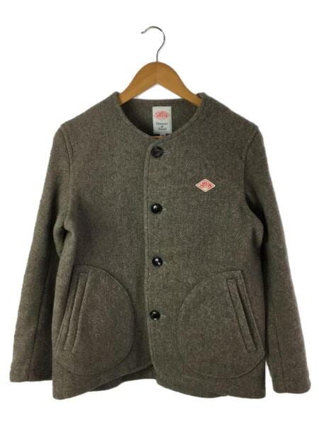 ダントン ウールコート ウールモッサ ノーカラー グレー 36 ダントン